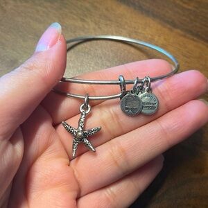 Silver tone Alex and ani sea star charm adjustable bracelet